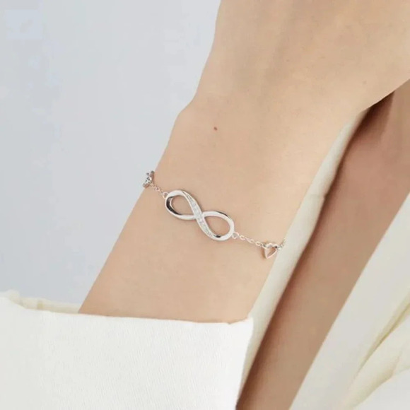 NEW 925 Sterling Silver Infinity Love Bracelet - Picture 5 of 5